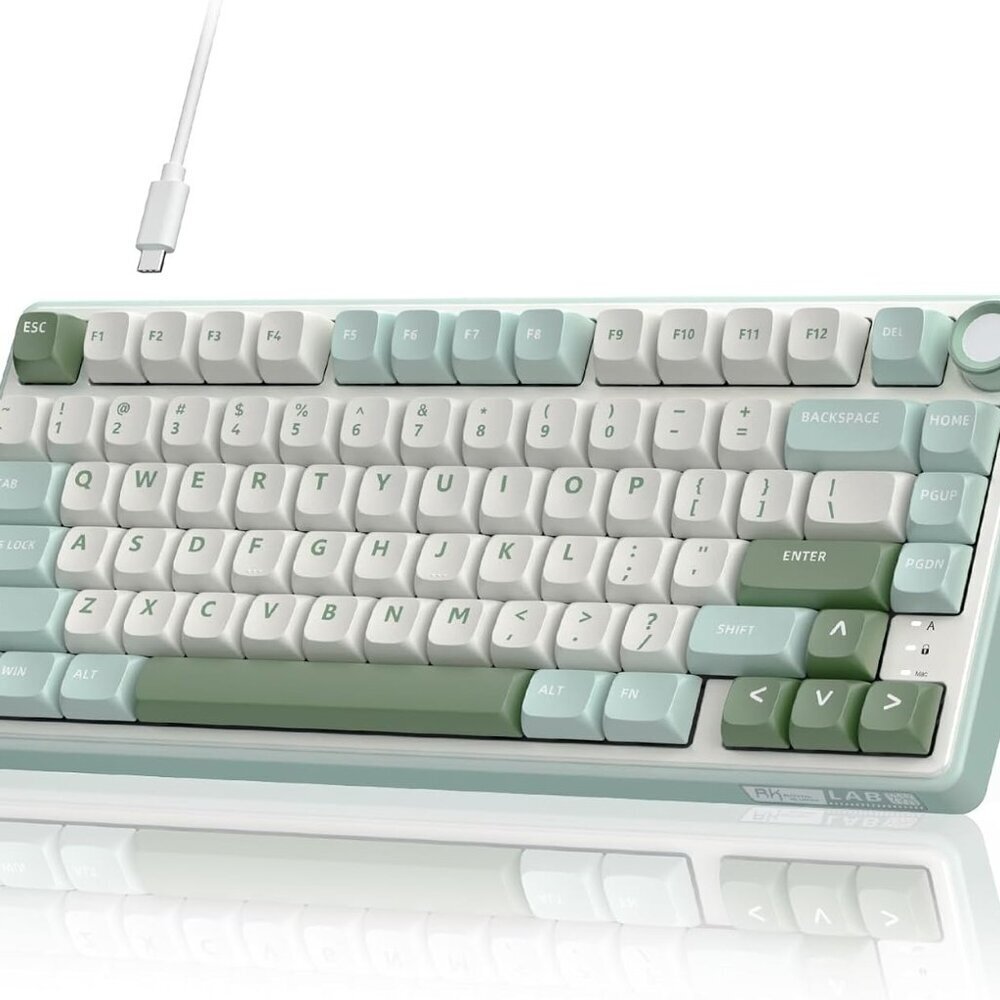 R75 Mechanical Keyboard Wired with Volume Knob, 75% Custom Gaming Keyboard Gaske